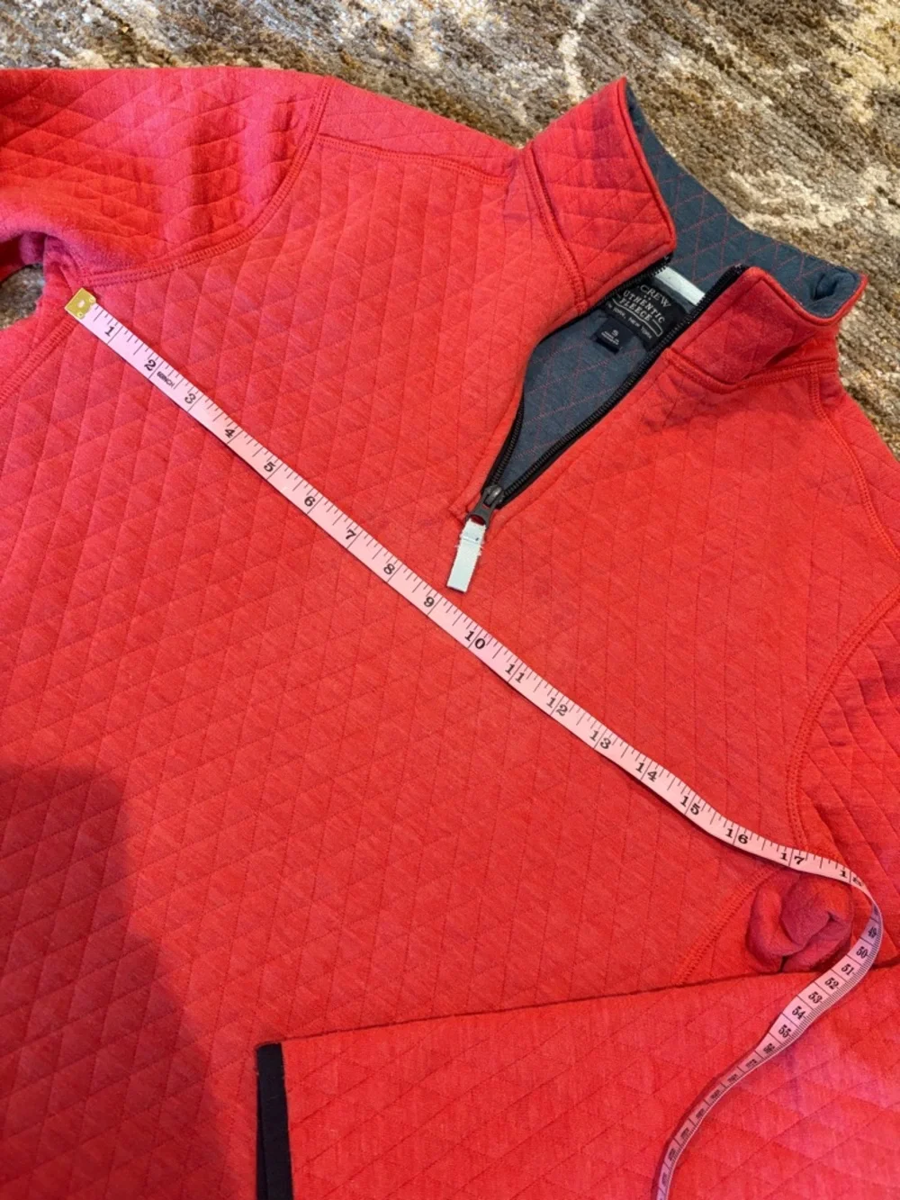 Men's S J. Crew Quilted diamond half-zip pullover